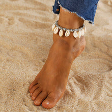 Load image into Gallery viewer, Vintage Leather Ankle Bracelets Natural Shell Cowrie Beach