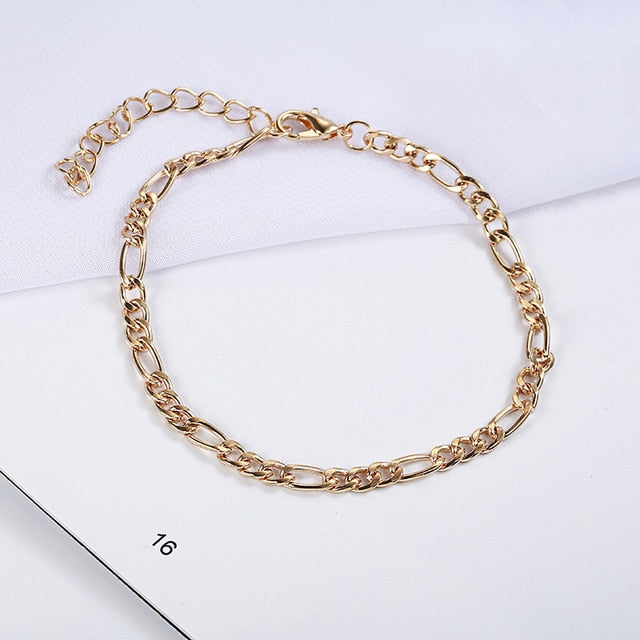 Fashion Simple Metal Chain Anklets For Women Gold/Silver