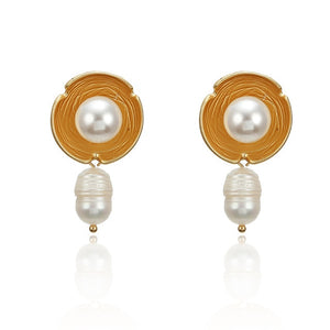 Vintage Irregular Freshwater Pearl Dangle Earrings For Women